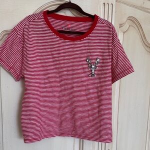 Crewcuts Red and White Striped Tee